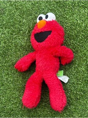 Sesame Street Red Plush Elmo-Style Bird Toy with Orange Beak